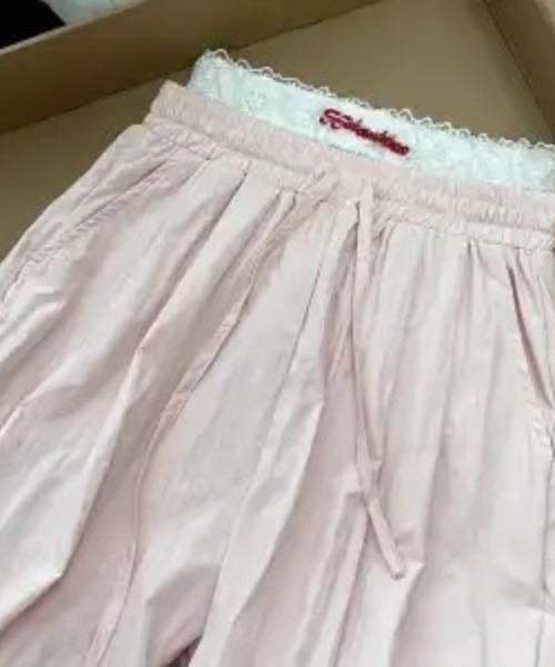 SHEPP(シープ)の「【26年秋冬新作】ウエストレース レイヤード イージーパンツ(その他パンツ・レディース・サックスブルー/ピンク・L/M)」の7枚目の写真
