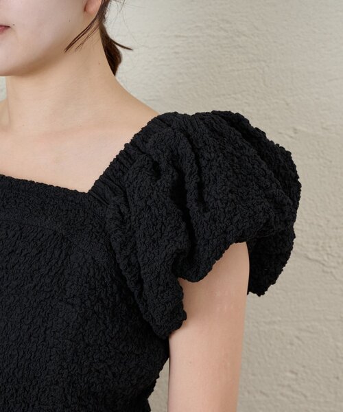 La boutique BonBon(ラブティックボンボン)の「【miki監修・2サイズ展開】シャーリングパフスリーブブラウス(シャツ/ブラウス・レディース・ブラック/ホワイト/サックスブルー・FREE/34)」の17枚目の写真
