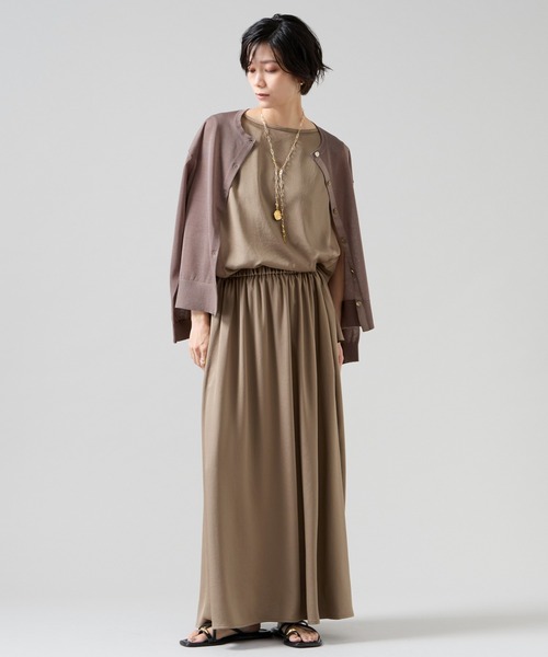 Liesse(リエス)の「サテンノースリーブブラウス(セットアップ可)(シャツ/ブラウス・レディース・ピンク/カーキ/ブラック・FREE)」の17枚目の写真