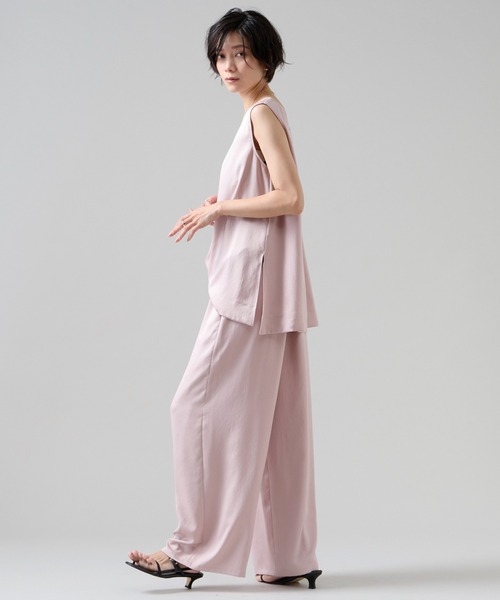 Liesse(リエス)の「サテンノースリーブブラウス(セットアップ可)(シャツ/ブラウス・レディース・ピンク/カーキ/ブラック・FREE)」の19枚目の写真