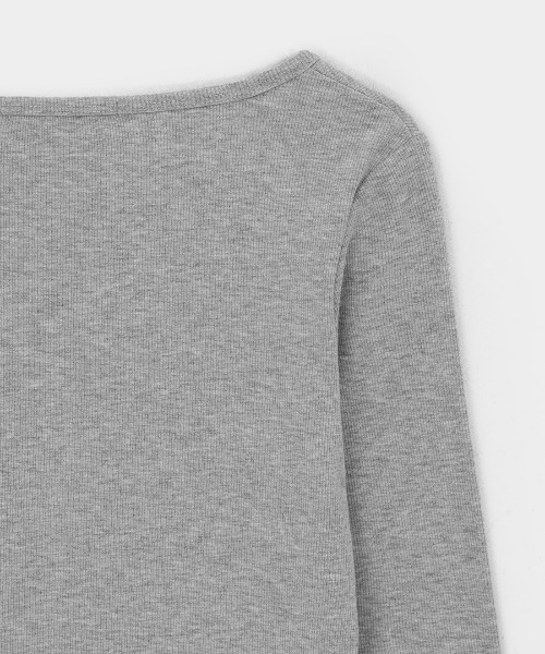 BLACKUP（ブラックアップ）の「[B-BASIC] リブヘンリーネック長袖Tシャツ（Tシャツ/カットソー・レディース・ブラック/ホワイト/ピンク/グレー/ライトイエロー・SMALL/MEDIUM）」の19枚目の写真