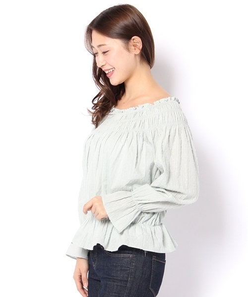 Chico（チコ）の「2WAYカラミチュニック（シャツ/ブラウス・レディース・ホワイト/モスグリーン/ブルー系その他・FREE）」の9枚目の写真