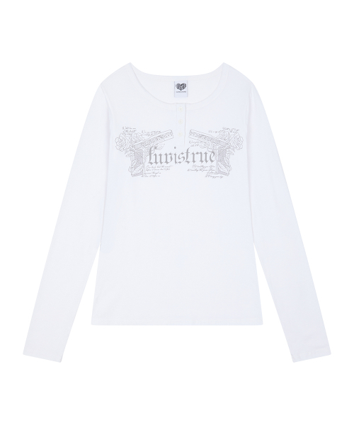 LUVISTRUE(ラヴイズトゥルー)の「RL DOUBLE GUN LONG SLEEVE(WHITE)(Tシャツ/カットソー・レディース・その他・FREE)」の2枚目の写真