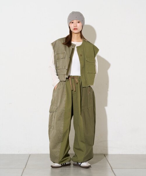etsinta(エシンタ)の「【etsinta】ミリタリーパッチワークバルーンパンツ(その他パンツ・レディース・オリーブ/カーキ・ONE SIZE)」の19枚目の写真