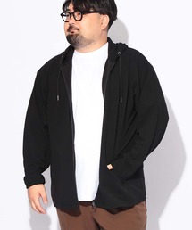 パーカー 長袖 メンズ 大きいサイズ フルジップ フードデッド カルゼジョーゼット B&T CLUB (ビーアンドティークラブ)
