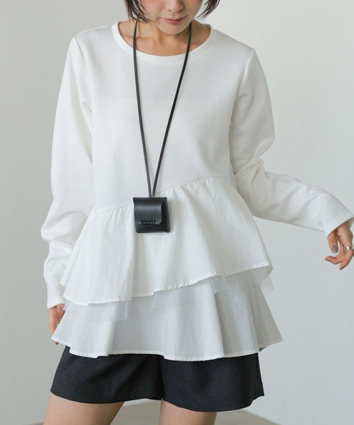 Bab(バブ)の「ペプラムドッキングプルオーバー(Tシャツ/カットソー・レディース・オフホワイト/ベージュ系/ブラック・FREE)」の17枚目の写真
