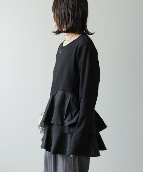 Bab(バブ)の「ペプラムドッキングプルオーバー(Tシャツ/カットソー・レディース・オフホワイト/ベージュ系/ブラック・FREE)」の16枚目の写真