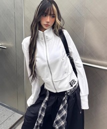 【2026 AW】スタンドカラー スタッズ バック クロス パーカー