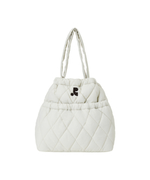 QUILTED BUCKET BAG - IVORY