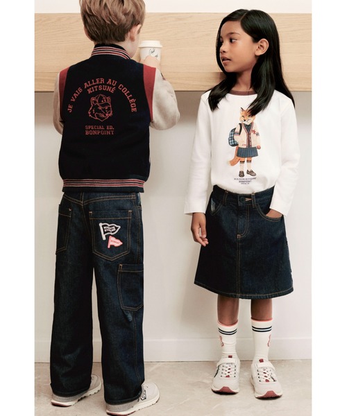 Maison Kitsune(メゾンキツネ)の「PANTALON MORYS MAISON KITSUNE X BONPOINT(デニムパンツ・キッズ・ブルー・150cm/140cm/130cm/120cm/110cm)」の2枚目の写真
