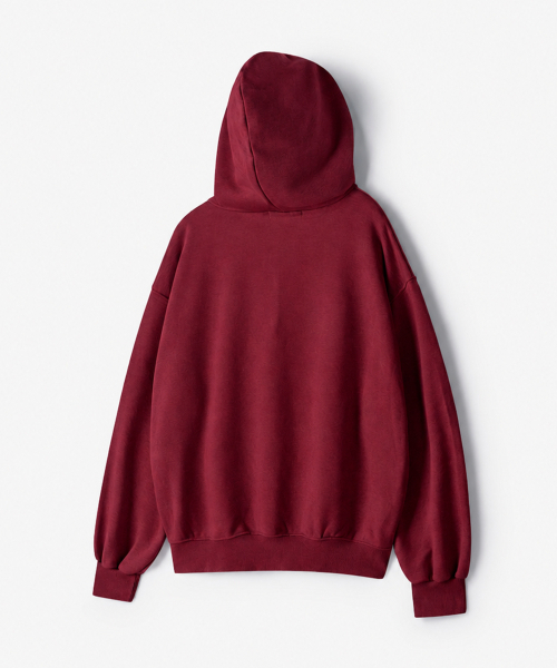POLYGRAM(ポリグラム)の「バラクラバ オーバーサイズ スウェットフードTシャツ - BURGUNDY(パーカー・レディース・バーガンディー・MEDIUM/LARGE/X-LARGE)」の2枚目の写真