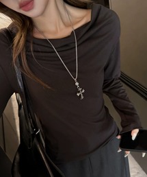 ドレープネックロングTシャツ