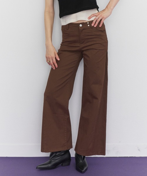Rohwel（ローウェル）の「Straight Work Pants / ストレートワークパンツ（その他パンツ・レディース・ブラック/ネイビー/ブラウン/カーキ・SMALL/MEDIUM）」の2枚目の写真