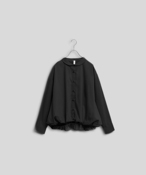Kelen(ケレン)の「「KELEN / ケレン」ラウンドカラー裾バルーンシャツ(シャツ/ブラウス・レディース・ブラック/サックスブルー/グレイッシュベージュ/オフホワイト・S/M)」の2枚目の写真