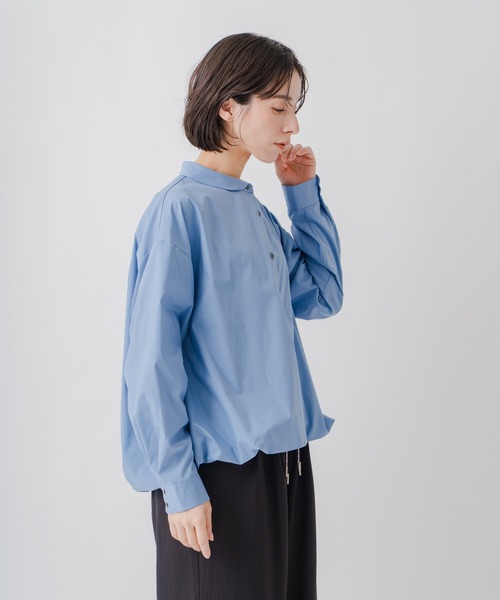 Kelen(ケレン)の「「KELEN / ケレン」ラウンドカラー裾バルーンシャツ(シャツ/ブラウス・レディース・ブラック/サックスブルー/グレイッシュベージュ/オフホワイト・S/M)」の19枚目の写真