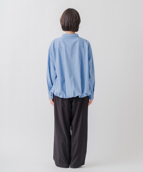 Kelen(ケレン)の「「KELEN / ケレン」ラウンドカラー裾バルーンシャツ(シャツ/ブラウス・レディース・ブラック/サックスブルー/グレイッシュベージュ/オフホワイト・S/M)」の12枚目の写真