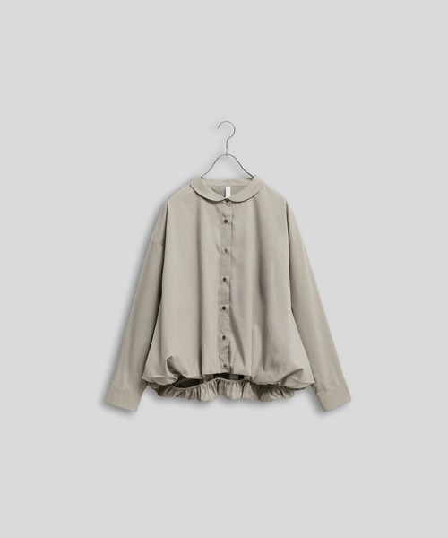Kelen(ケレン)の「「KELEN / ケレン」ラウンドカラー裾バルーンシャツ(シャツ/ブラウス・レディース・ブラック/サックスブルー/グレイッシュベージュ/オフホワイト・S/M)」の5枚目の写真