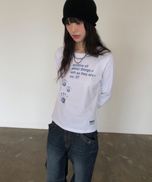 セミクロップド 5PALMS 長袖Tシャツ [ホワイト]