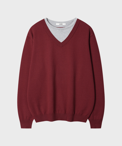 LEIRE（ルアール）の「カラー レイヤード Vネック ニット [レッド]（ニット/セーター・メンズ・その他・MEDIUM/LARGE/X-LARGE）」の4枚目の写真