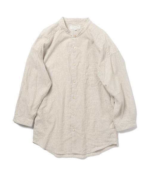 B:MING by BEAMS(ビーミングバイビームス)の「ビーミング by ビームス / コットンリネンバンドカラー8分袖シャツ(シャツ/ブラウス・メンズ・ホワイト/ナチュラル/ブラック系その他/オリーブ・SMALL/X-LARGE/LARGE/MEDIUM)」の4枚目の写真