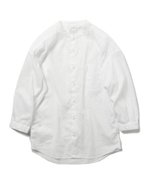 B:MING by BEAMS(ビーミングバイビームス)の「ビーミング by ビームス / コットンリネンバンドカラー8分袖シャツ(シャツ/ブラウス・メンズ・ホワイト/ナチュラル/ブラック系その他/オリーブ・SMALL/X-LARGE/LARGE/MEDIUM)」の2枚目の写真