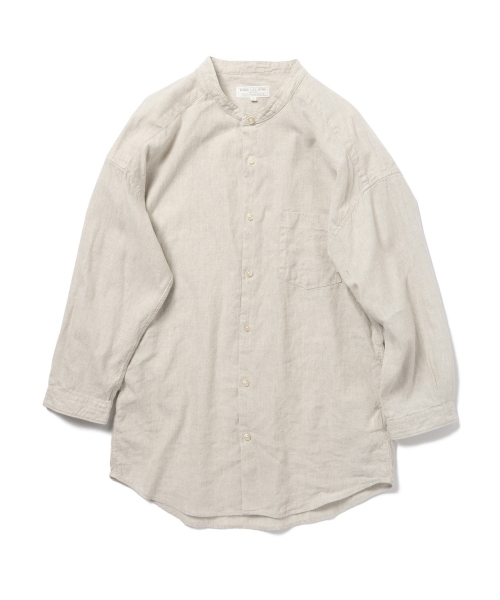 B:MING by BEAMS(ビーミングバイビームス)の「ビーミング by ビームス / コットンリネンバンドカラー8分袖シャツ(シャツ/ブラウス・メンズ・ホワイト/ナチュラル/ブラック系その他/オリーブ・SMALL/X-LARGE/LARGE/MEDIUM)」の12枚目の写真