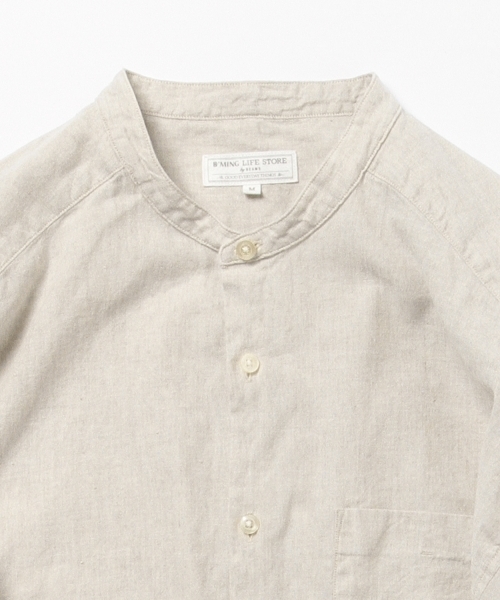B:MING by BEAMS(ビーミングバイビームス)の「ビーミング by ビームス / コットンリネンバンドカラー8分袖シャツ(シャツ/ブラウス・メンズ・ホワイト/ナチュラル/ブラック系その他/オリーブ・SMALL/X-LARGE/LARGE/MEDIUM)」の22枚目の写真