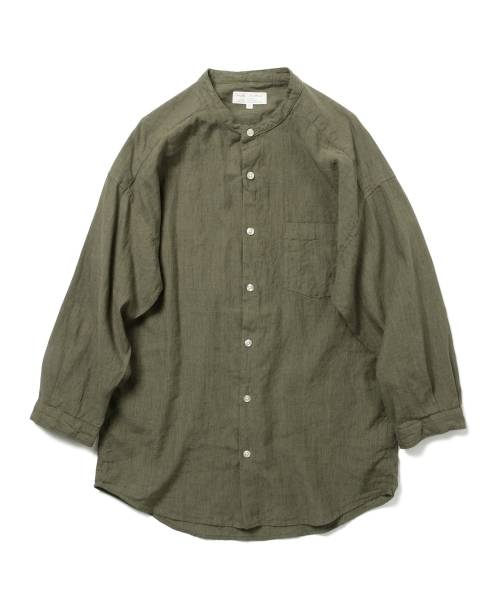 B:MING by BEAMS(ビーミングバイビームス)の「ビーミング by ビームス / コットンリネンバンドカラー8分袖シャツ(シャツ/ブラウス・メンズ・ホワイト/ナチュラル/ブラック系その他/オリーブ・SMALL/X-LARGE/LARGE/MEDIUM)」の11枚目の写真