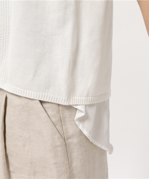 NATURAL BEAUTY BASIC（ナチュラルビューティーベーシック）の「バックシャンベスト（ニット/セーター・レディース・ネイビー/ホワイト系その他/グレー/ライトグリーン・MEDIUM）」の9枚目の写真