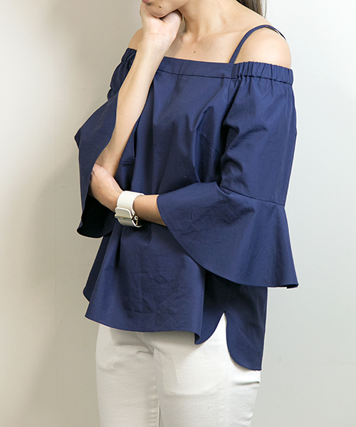 ESTNATION エストネーション オフショルダーブラウス ブラック ESTNATION エストネーション オフショルダーブラウス ブラック