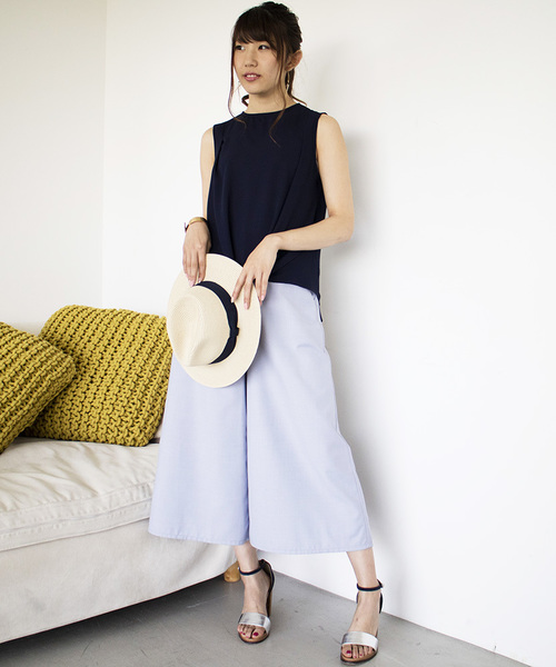 N.（N. Natural Beauty Basic）（エヌエヌナチュラルビューティーベーシック）の「テンセルSET UP（その他パンツ・レディース・ピンク/ネイビー/ブルー・SMALL/MEDIUM）」の2枚目の写真