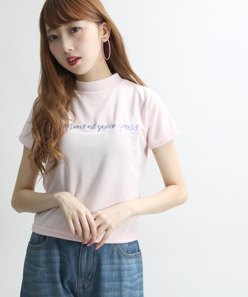 WEGO(ウィゴー)の「WEGO/パイルハイネックTシャツ(Tシャツ/カットソー・レディース・ライトパープル/ライトピンク・FREE)」の1枚目の写真