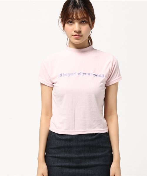 WEGO(ウィゴー)の「WEGO/パイルハイネックTシャツ(Tシャツ/カットソー・レディース・ライトパープル/ライトピンク・FREE)」の3枚目の写真
