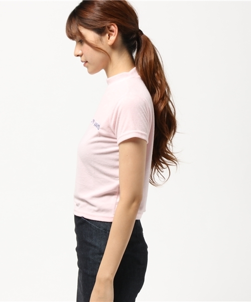 WEGO(ウィゴー)の「WEGO/パイルハイネックTシャツ(Tシャツ/カットソー・レディース・ライトパープル/ライトピンク・FREE)」の4枚目の写真