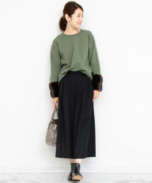 BEAUTY&YOUTH UNITED ARROWS（ビューティーアンドユースユナイテッドアローズ）の「BY∴ サキソニーガウチョ8分丈パンツ◆（その他パンツ・レディース・ネイビー/ライトグレー/マスタード/その他1・SMALL/MEDIUM）」の7枚目の写真