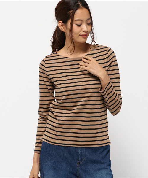 NATURAL BEAUTY BASIC(ナチュラルビューティーベーシック)の「ベーシックボーダーカットソー(Tシャツ/カットソー・レディース・ベージュ系その他/ダークネイビー/オフホワイト・MEDIUM)」の12枚目の写真