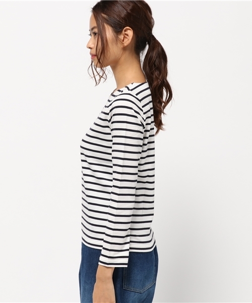 NATURAL BEAUTY BASIC(ナチュラルビューティーベーシック)の「ベーシックボーダーカットソー(Tシャツ/カットソー・レディース・ベージュ系その他/ダークネイビー/オフホワイト・MEDIUM)」の5枚目の写真
