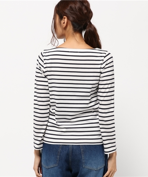 NATURAL BEAUTY BASIC(ナチュラルビューティーベーシック)の「ベーシックボーダーカットソー(Tシャツ/カットソー・レディース・ベージュ系その他/ダークネイビー/オフホワイト・MEDIUM)」の6枚目の写真