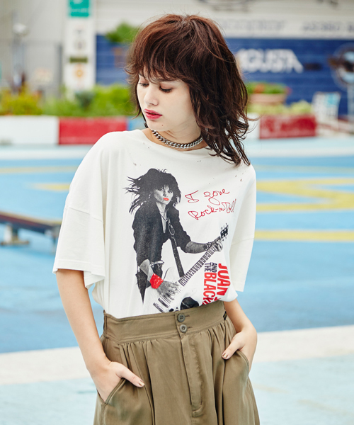 Hysteric Glamour Ｔシャツ Joan Jett ギター Hysteric Glamour Let's Rock Guitar Girl shirt | eBay