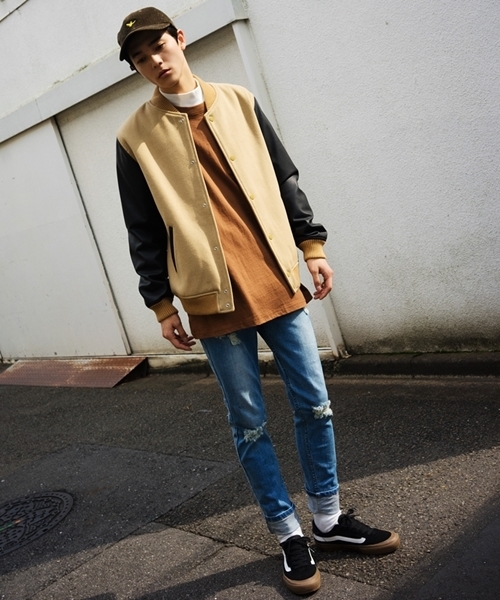 WEGO(ウィゴー)の「WEGO/メルトンスタジャン(スタジャン・メンズ・ネイビー/グレー/ブラック/ワイン/キャメル・MEDIUM/LARGE)」の16枚目の写真