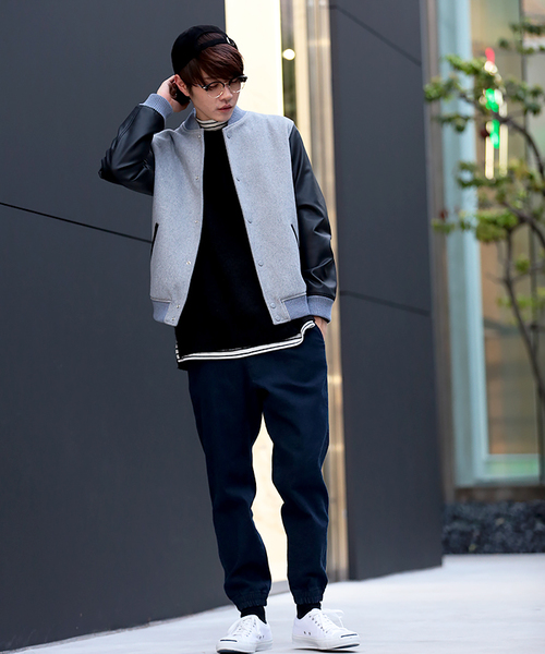 WEGO(ウィゴー)の「WEGO/メルトンスタジャン(スタジャン・メンズ・ネイビー/グレー/ブラック/ワイン/キャメル・MEDIUM/LARGE)」の7枚目の写真