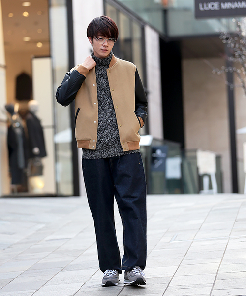 WEGO(ウィゴー)の「WEGO/メルトンスタジャン(スタジャン・メンズ・ネイビー/グレー/ブラック/ワイン/キャメル・MEDIUM/LARGE)」の9枚目の写真