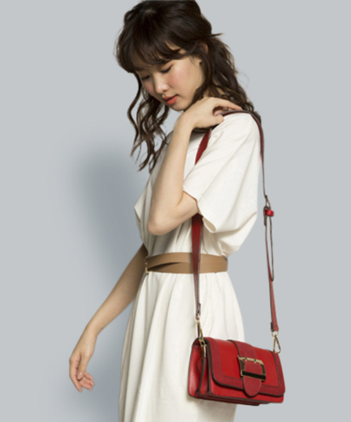 PLAIN CLOTHING(プレーンクロージング)の「フロントベルトショルダーバッグ【PLAIN CLOTHING】(ショルダーバッグ・レディース・レッド/キャメル/グレー/ブラック・FREE)」の17枚目の写真