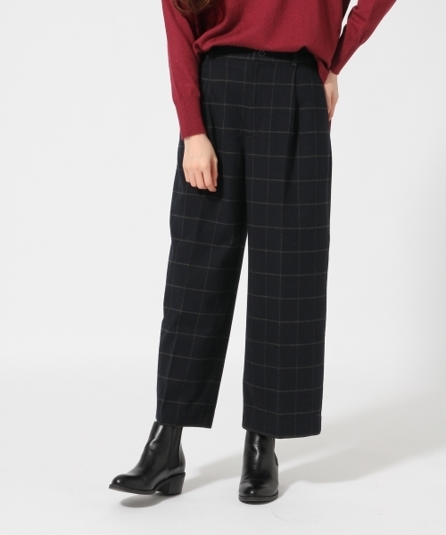 GLOBAL WORK（グローバルワーク）の「ＴＲワイドパンツ２/741227 （その他パンツ・レディース・ブルー/オフホワイト/ダークグレー/ブラウン/ブラック・MEDIUM/SMALL/LARGE）」の5枚目の写真