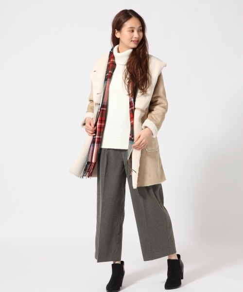 GLOBAL WORK（グローバルワーク）の「ＴＲワイドパンツ２/741227 （その他パンツ・レディース・ブルー/オフホワイト/ダークグレー/ブラウン/ブラック・MEDIUM/SMALL/LARGE）」の8枚目の写真