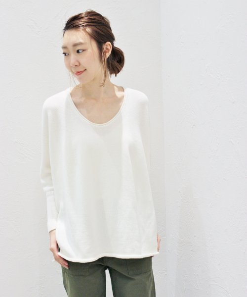 plage（プラージュ）の「コーマワックス 7G スリットプルオーバー◆（ニット/セーター・レディース・オリーブ/ベージュ/ホワイト・FREE）」の2枚目の写真