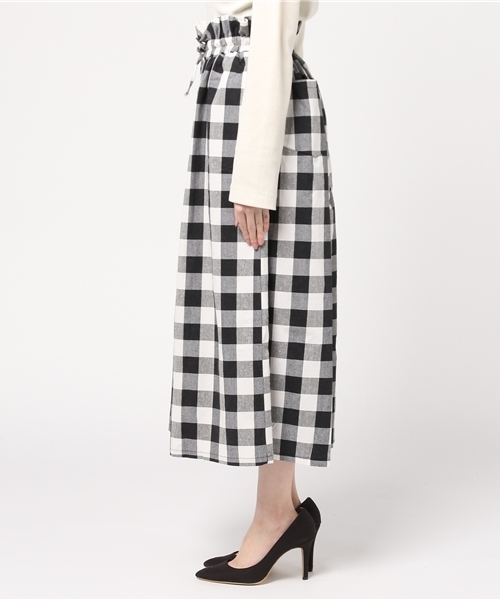 MERLOT（メルロー）の「ギンガムチェックウエストリボンワイドパンツ1003（その他パンツ・レディース・ブルー/ピンク/ブラック/ネイビー・FREE）」の9枚目の写真