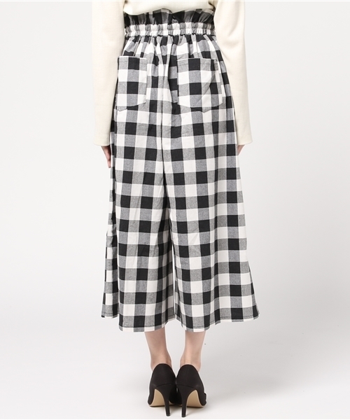MERLOT（メルロー）の「ギンガムチェックウエストリボンワイドパンツ1003（その他パンツ・レディース・ブルー/ピンク/ブラック/ネイビー・FREE）」の10枚目の写真