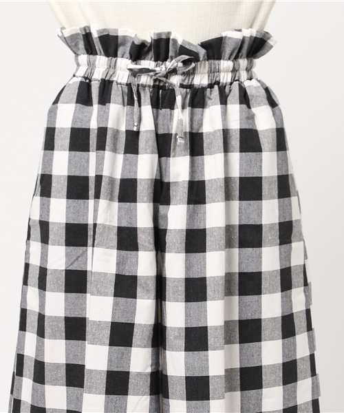 MERLOT（メルロー）の「ギンガムチェックウエストリボンワイドパンツ1003（その他パンツ・レディース・ブルー/ピンク/ブラック/ネイビー・FREE）」の11枚目の写真
