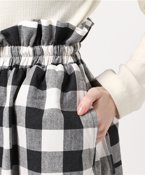 MERLOT（メルロー）の「ギンガムチェックウエストリボンワイドパンツ1003（その他パンツ・レディース・ブルー/ピンク/ブラック/ネイビー・FREE）」の13枚目の写真